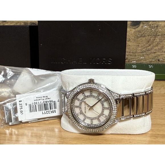 NEW -Michael Kors Women's MK3311 KerryCrystal Stainless steel Watch $275.00 Tag - Picture 8 of 15